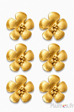 Leren bloem - Ø 2 cm - goud